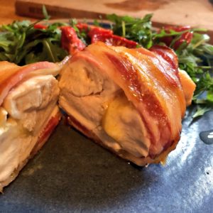 Brie Stuffed Chicken Breasts Wrapped in bacon